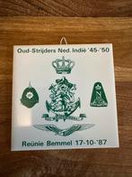 Tegel Oud Strijders Nederlands Indië Reünie Bemmel, Verzamelen, Ophalen of Verzenden, Landmacht, Nederland, Overige typen