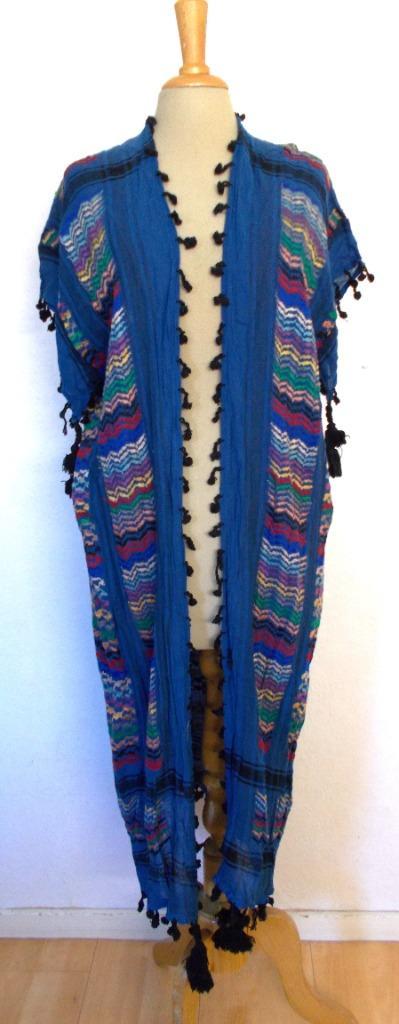 Apart kleurtjes Ibiza/Afrika lang vest/top! M/L, Kleding | Dames, Jurken, Zo goed als nieuw, Maat 42/44 (L), Blauw, Onder de knie