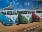 POSTER - 3 VW Busjes  -  Californian campers ( 61 x 91 cm. ), Ophalen, Deurposter of groter, Rechthoekig Liggend, Zo goed als nieuw