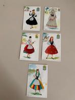 5 x vintage ansichtkaart. Klederdracht Spanje geborduurd., Ophalen, 1960 tot 1980, Ongelopen, Spanje