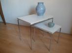 MID CENTURY tafeltje tafel chroom wit mimiset nesting tables, Antiek en Kunst, Ophalen of Verzenden
