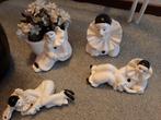 Vintage Pierrot Clown Porseleinen Beeldjes Set, Ophalen