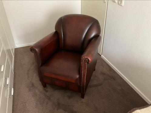 Leren Fauteuil. ( Echt als nieuw), Huis en Inrichting, Fauteuils, Zo goed als nieuw, Leer, 50 tot 75 cm, Ophalen of Verzenden