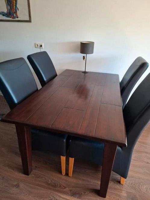 Set, eettafel + stoelen. Compleet of apart., Huis en Inrichting, Complete eetkamers, Zo goed als nieuw, 4 tot 6 stoelen, Ophalen