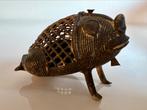 Vintage Dhokra Messing Brass Bewerkt Kikker Frog  19 eeuw, Ophalen of Verzenden, Brons