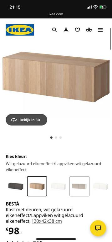 Ikea BESTÅ eiken tv kast 190.474.32 - afbeelding 4