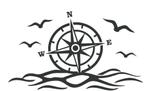 auto bus camper caravan sticker windroos zee, The River House, Info@theriverhouse.nl, Nieuw, Ophalen of Verzenden