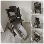 ZGAN! Stokke Tripp Trapp hazy grey+babyset,2standen newborn, Kinderen en Baby's, Kinderstoelen, Ophalen of Verzenden, Zo goed als nieuw