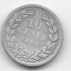 Nederland 10 cent 1889 KM# 80, Postzegels en Munten, Munten | Nederland, Zilver, 10 cent, Koning Willem III, Losse munt