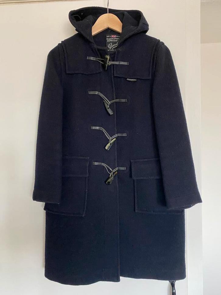 Gloverall Duffle coat EU 38, Montgomery, houtje touwtje, Kleding | Dames, Jassen | Winter, Zo goed als nieuw, Maat 38/40 (M), Blauw