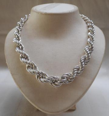 Zilveren vintage Rope ketting/ collier nr.830 beschikbaar voor biedingen