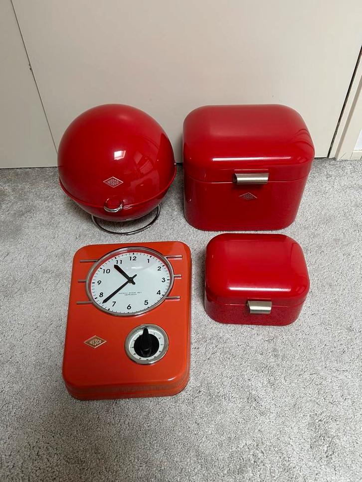 Wesco trommels, bowl en klok., Huis en Inrichting, Woonaccessoires | Overige, Gebruikt, Ophalen of Verzenden