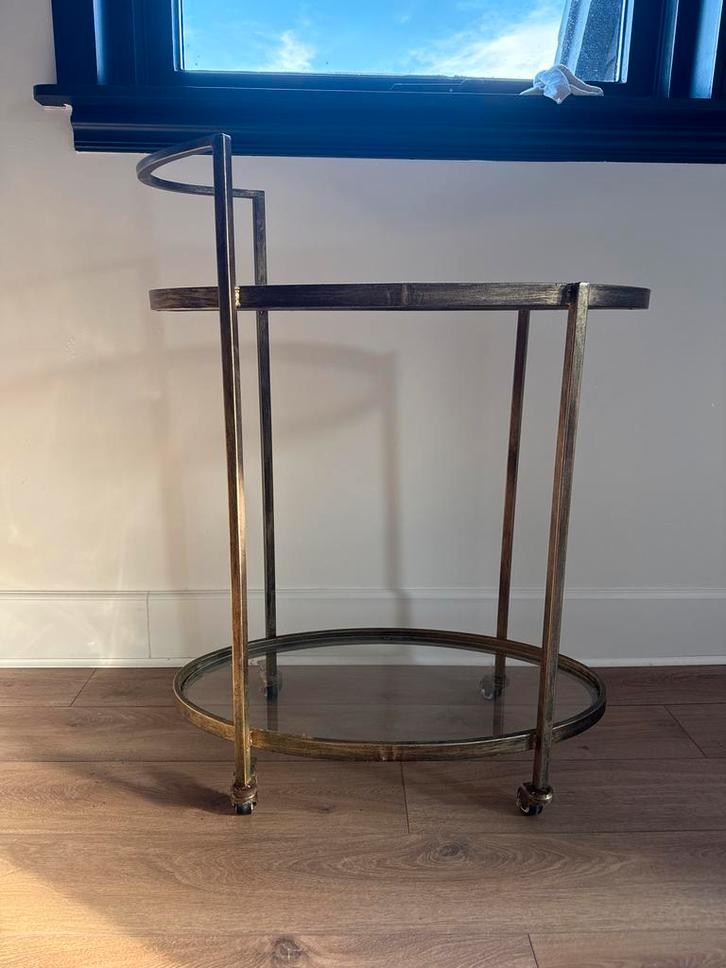 Stijlvolle Serveerwagen/Bijzettafel, Huis en Inrichting, Tafels | Bijzettafels, Zo goed als nieuw, Ovaal, Minder dan 45 cm, Minder dan 55 cm