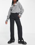 BERSHKA ZWARTE PANTALON BROEK MET ZIJ SPLIT MAAT L NIEUW, Kleding | Dames, Broeken en Pantalons, Zwart, Maat 42/44 (L), Nieuw
