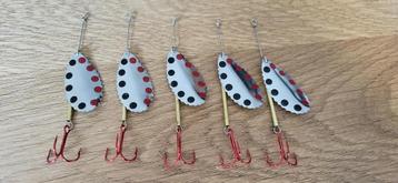 5x Saphir handgebouwde spinners kunstaas beschikbaar voor biedingen