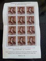 Zwitserland postzegel sheet bureau international, Ophalen of Verzenden