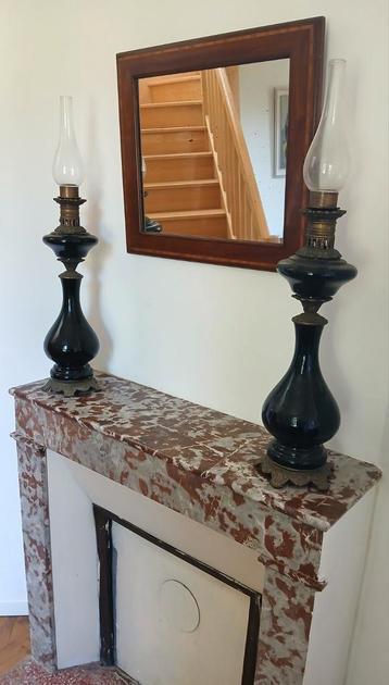 Twee olielampen Napoleon III periode  beschikbaar voor biedingen