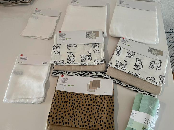 20 hydrofiele doeken 60x60 8x hydro washandjes hema nieuw!, Kinderen en Baby's, Dekens, Slaapzakjes en Inbakerproducten, Zo goed als nieuw