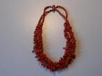 Antieke bloedkoraal collier met gouden slot., Sieraden, Tassen en Uiterlijk, Antieke sieraden, Ophalen of Verzenden, Overige materialen