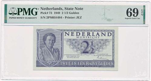 Nederland 2,5 Gulden 1949 Juliana PMG69, Postzegels en Munten, Bankbiljetten | Nederland, Los biljet, 2½ gulden, Ophalen of Verzenden
