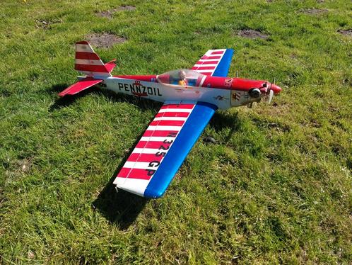 (9) Vintage RC Super Chipmunk met ASP SC 75 motor, Hobby en Vrije tijd, Modelbouw | Radiografisch | Vliegtuigen, Gebruikt, Nitro