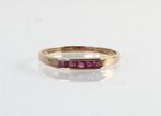 Gouden ring met robijnen, rijring, Ophalen of Verzenden, Goud, Ring, Met edelsteen