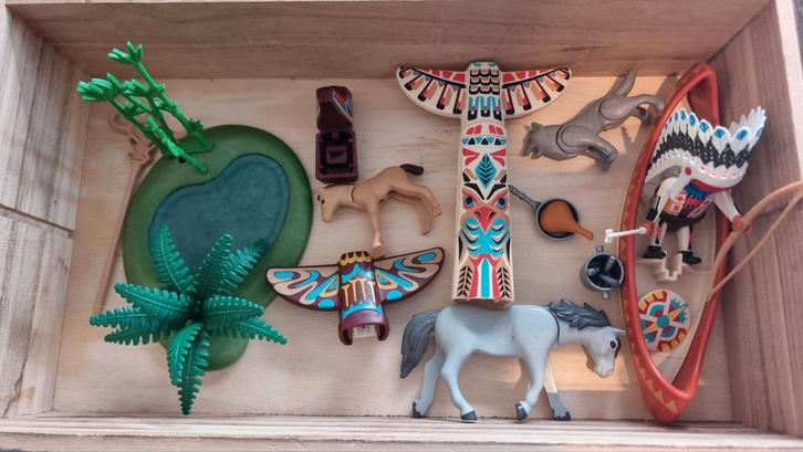 Playmobil indianenset met kano, paarden en totempaal, Kinderen en Baby's, Speelgoed | Playmobil, Ophalen of Verzenden