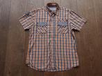 Mooi korte mouw heren Collumn overhemd bloese blouse XL, Wit, Ophalen of Verzenden, Halswijdte 43/44 (XL), Collumn