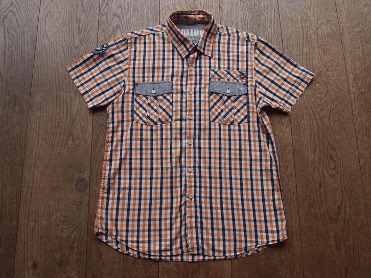 Mooi korte mouw heren Collumn overhemd bloese blouse XL, Kleding | Heren, Overhemden, Zo goed als nieuw, Halswijdte 43/44 (XL)
