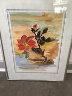 Aquarel van een bloem door Jan Kruyswijk 2004, Ophalen of Verzenden, Zo goed als nieuw, Schilderij, Minder dan 50 cm
