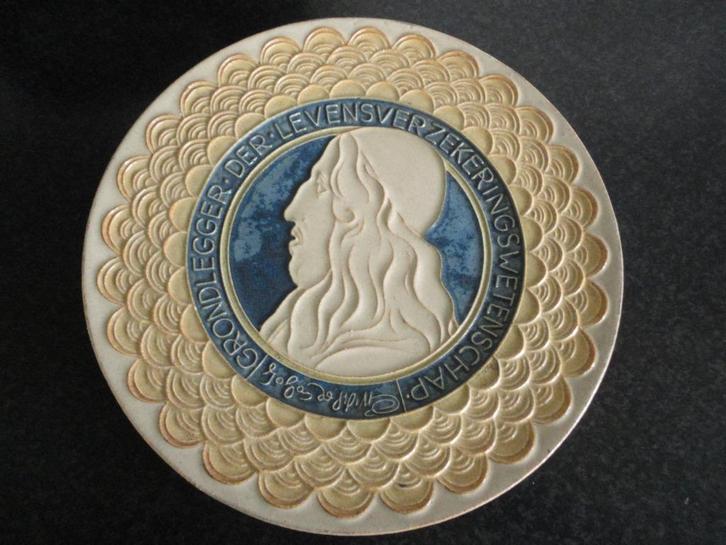 Cloisonne Bord, Porceleyne Fles RVS Rotterdam 1938, Antiek en Kunst, Antiek | Keramiek en Aardewerk, Verzenden