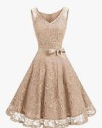 Feestjurk Champagne Kleur, Beige, Maat 46/48 (XL) of groter, Nieuw, Ophalen of Verzenden