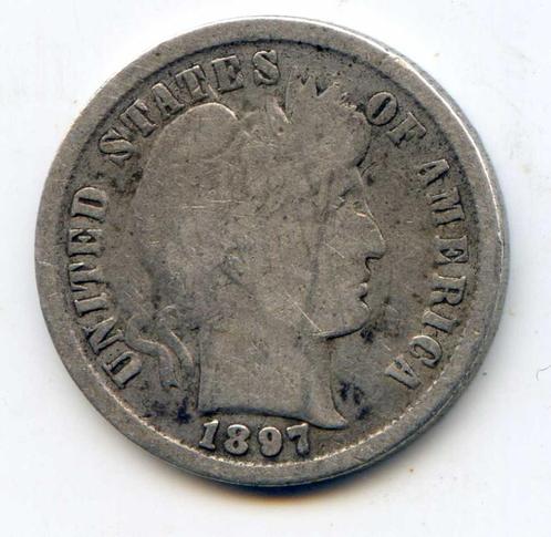 USA / Amerika 1 Dime 1897, Postzegels en Munten, Munten | Amerika, Noord-Amerika, Zilver, Verzenden