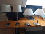 4 RVS Schemerlampen met Kapjes, Ophalen, Gebruikt, Metaal, Modern
