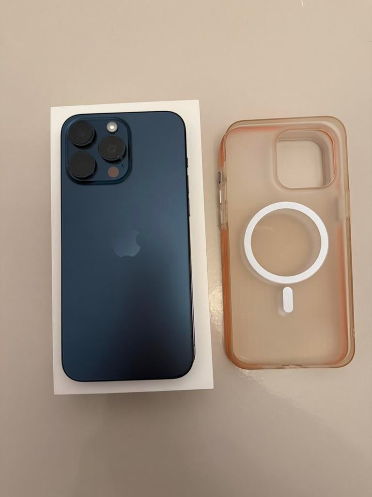 iPhone 15 Pro Max 256GB Blue Titanium, Telecommunicatie, Mobiele telefoons | Apple iPhone, Blauw, IPhone 15 Pro Max, Zo goed als nieuw