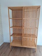 NORDKISA kledingkast met schuifdeur, bamboe, Huis en Inrichting, Kasten | Kledingkasten, Ophalen, 100 tot 150 cm, Met hangruimte