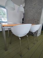 4 Witte Design Stoelen - Zo Goed Als Nieuw, Ophalen, Gebruikt, Wit, Vier