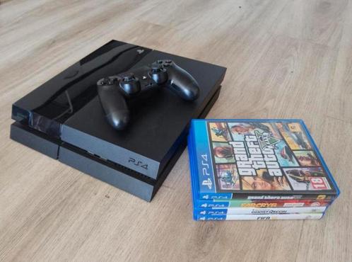 PlayStation 4 + 30 Games, Spelcomputers en Games, Spelcomputers | Sony PlayStation 4, Zo goed als nieuw, Original, 500 GB, Met 1 controller