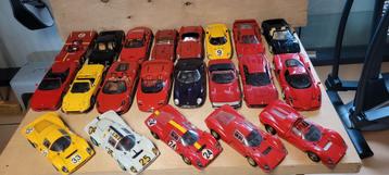 Verzameling van 21 stuks Ferrari Hotwheels-maisto-burago-UH beschikbaar voor biedingen