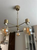 Goude hang lamp met grote bolle dimbare lichten, Huis en Inrichting, Lampen | Hanglampen, Ophalen, Zo goed als nieuw