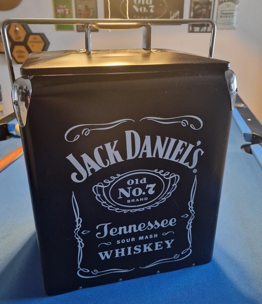 Vintage originele Jack Daniels cooler koelbox mancave café, Verzamelen, Ophalen, Reclamebord, Plaat of Schild, Overige merken