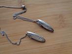 zilveren antieke servet klemmen met schuif [045], Ophalen of Verzenden, Zilver