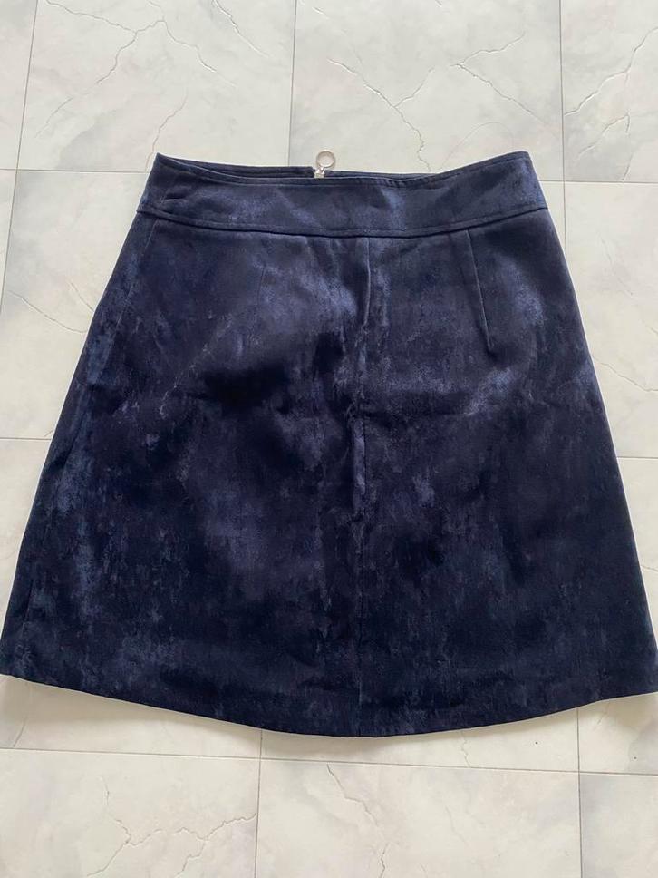 Marine blauwe velours rok - maat 34/36, Kleding | Dames, Rokken, Zo goed als nieuw, Maat 36 (S), Blauw, Boven de knie, Ophalen of Verzenden