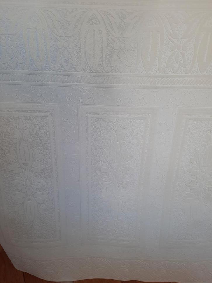 3 Rollen Lambriseringbehang Wit - 30 Meter, Huis en Inrichting, Stoffering | Behang, Wit, Ophalen of Verzenden