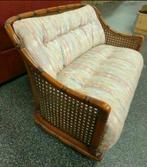 Vintage art deco rotan Giorgetti bank met originele kussens, Huis en Inrichting, Gebruikt, Ophalen