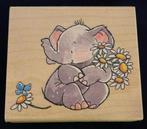 Penny Black houten stempel.Nieuw.Olifantje met bloemen.2892K, Hobby en Vrije tijd, Ophalen of Verzenden, Nieuw, Houten stempel