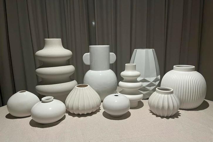 10 x witte vaas, Huis en Inrichting, Woonaccessoires | Vazen, Zo goed als nieuw, Wit, Minder dan 50 cm, Aardewerk of Porselein