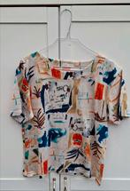 Vintage blouse/shirt, maat 36/38 - S/M - motief - 90's, ., Wit, Nona, Ophalen of Verzenden