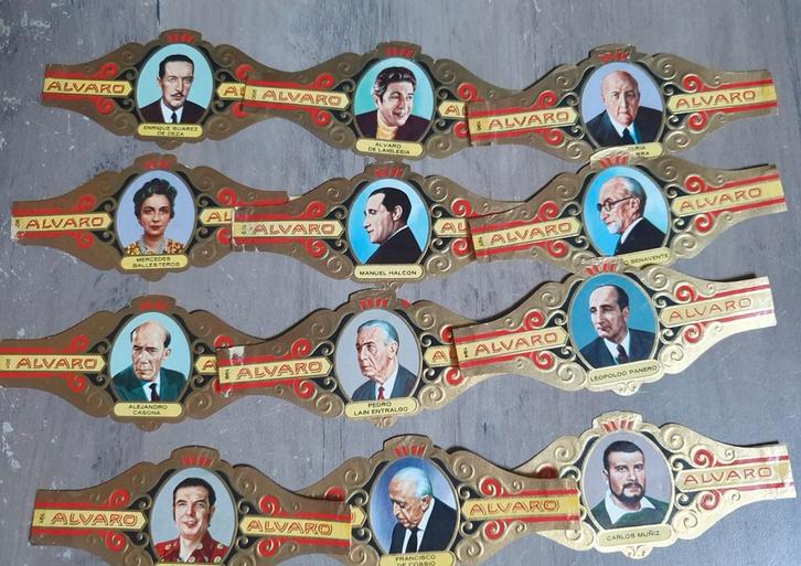 Sigarenbandjes Alvaro Literatos, Verzamelen, Rookartikelen, Aanstekers en Luciferdoosjes, Zo goed als nieuw, Sigarenbandjes, Ophalen of Verzenden
