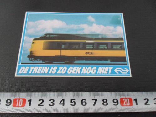 sticker NS spoorwegen de trein is zo gek nog niet *, Verzamelen, Stickers, Zo goed als nieuw, Bedrijf of Vereniging, Ophalen